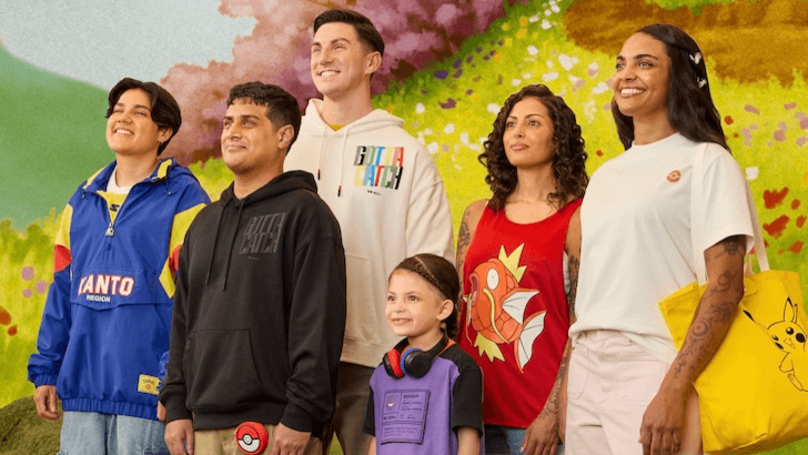 Content creators wearing Pokémon-themed apparel from the Target 30th Anniversary Collection