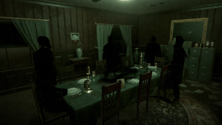 Phasmophobia x Alan Wake 2 players surrounding a dining table