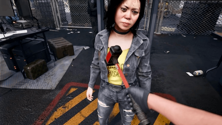 Roxanne Kwon standing at a quarantine checkpoint