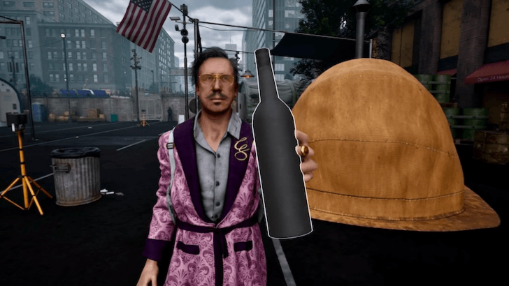 Curtis Sinclair holding out a bottle
