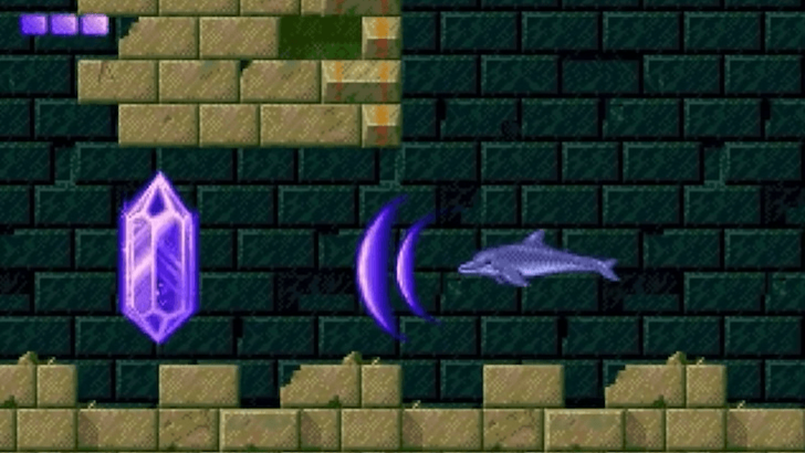 Ecco the Dolphin approaching a glowing object