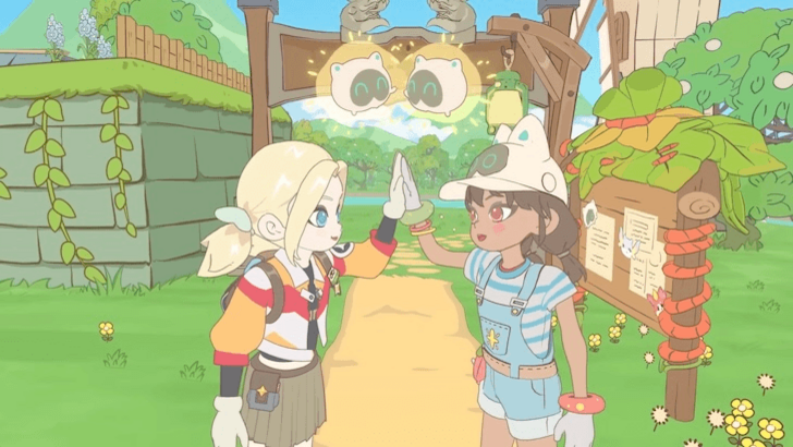 Two characters interacting