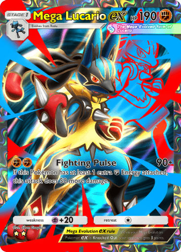 Mega Lucario ex CG Full Art Card - Pulsing Aura | Pokemon TCG