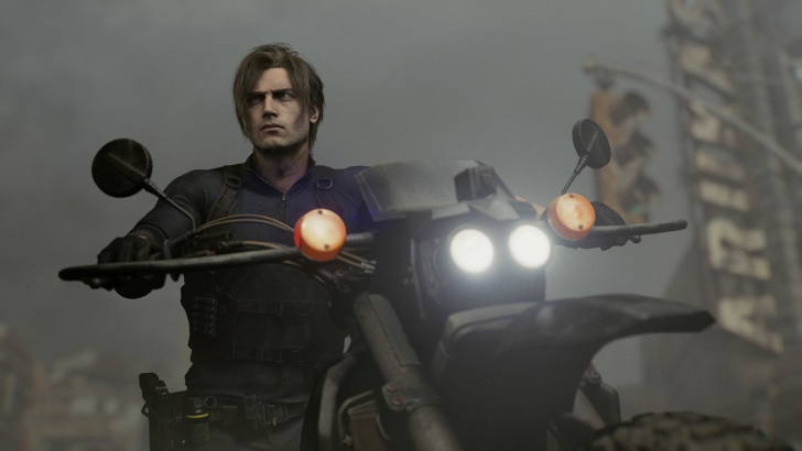 re9 leon riding a bike