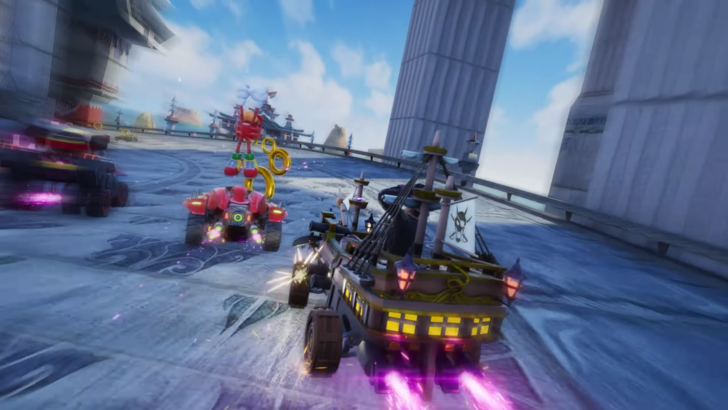 Captain Majima boost drifting against Knuckles