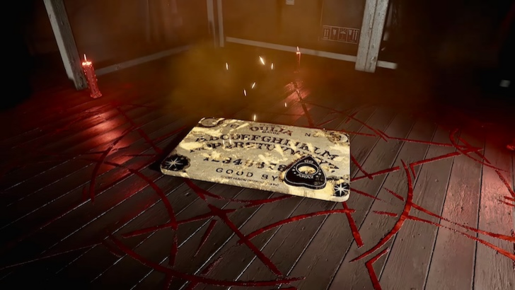 Phasmophobia ouija board on a ritual circle