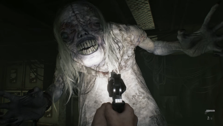 RE9 Shooting a monster