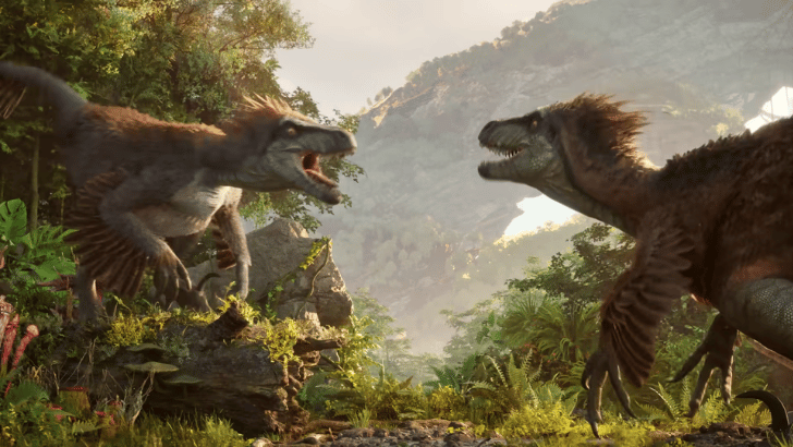 ARK 2 two dinosaurs screaming at each other