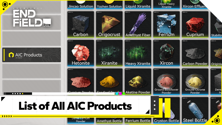 Arknights Endfield List of All AIC Products