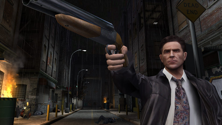 Max Payne pointing gun
