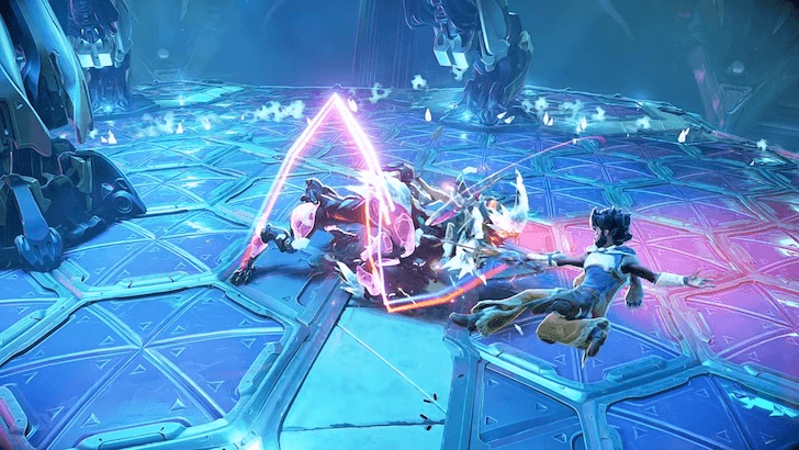 Rem fights a machine enemy