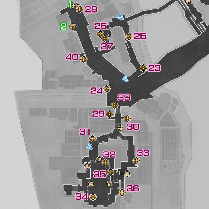 HSR Duomension City F1 West Treasure Chest Map
