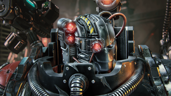 Warhammer 40,000: Space Marine Close-up of a heavily modified Iron Hands Space Marine
