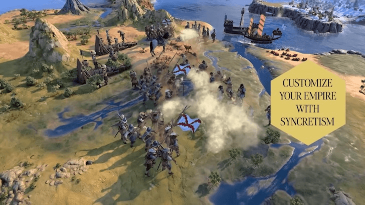 Civ 7 battle screenshot highlighting the new Syncretism system