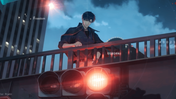 Light and Night Osborn on an overpass with red traffic light