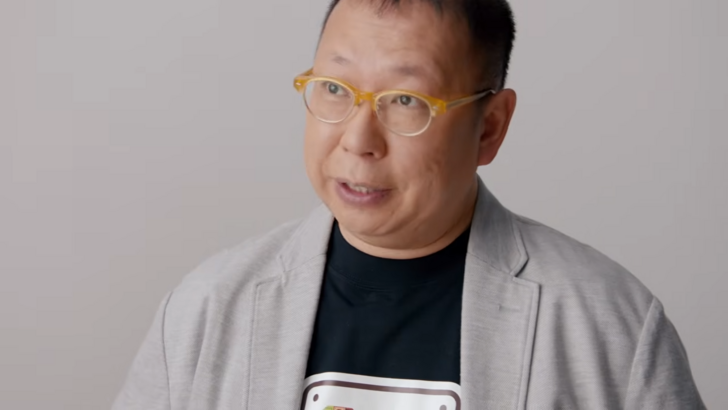 Takashi Tezuka speaking for an interview