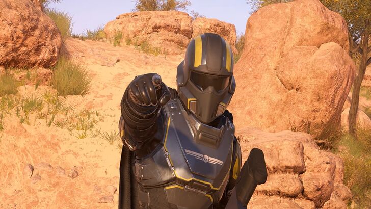 Helldivers 2 A Helldiver pointing his finger