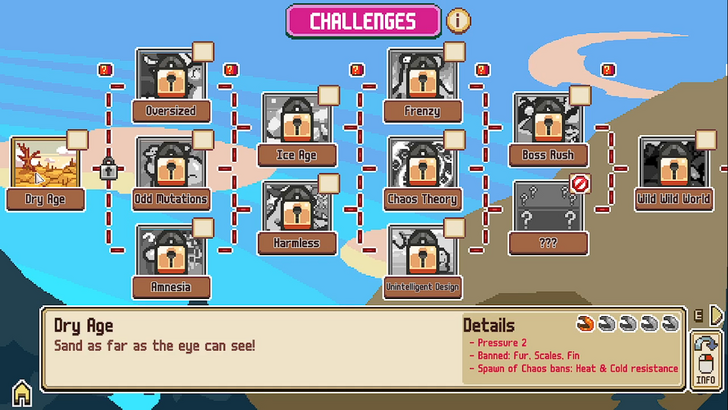 everything is crab challenge level select screen