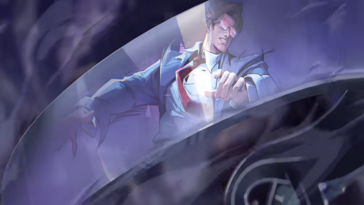 Cyclops being swept away by the chronostorm