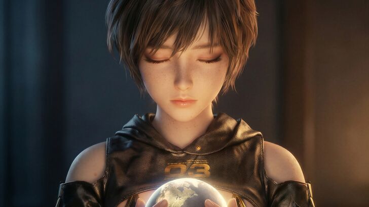 Stellar Blade Lily holding an earth orb