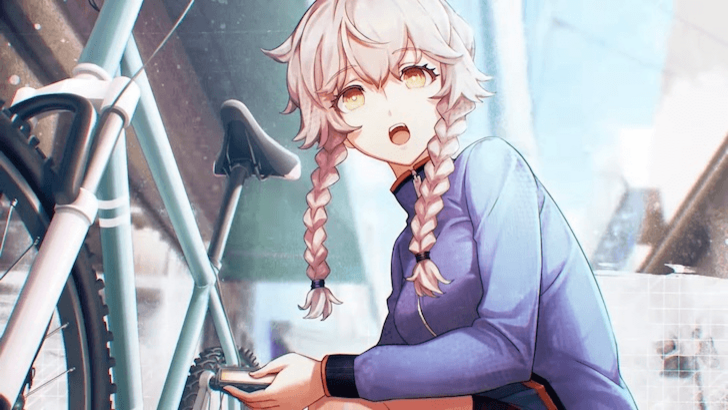 Suzuha Amane repairs a bicycle