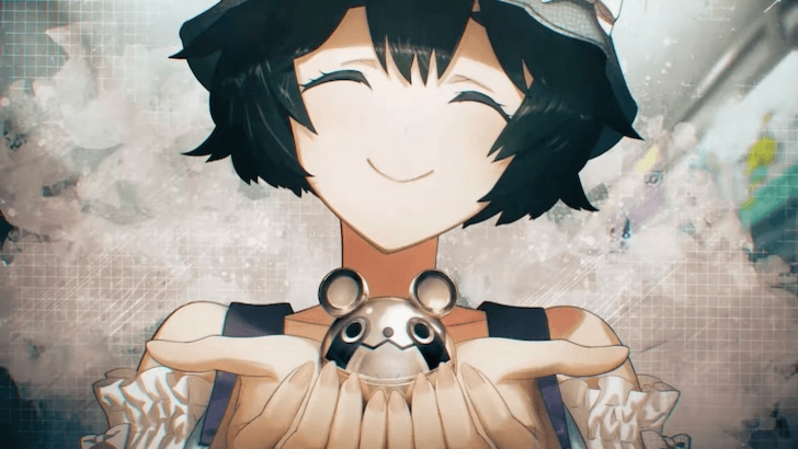 Mayuri Shiina smiles while holding something