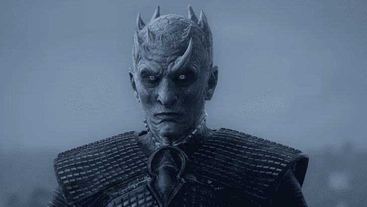 Night King closeup blue background