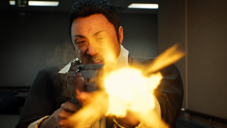 GANG OF DRAGON Shin Ji-seong firing a gun