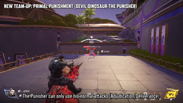 Punisher riding on Devil Dino