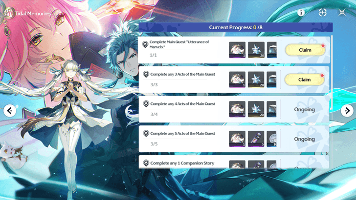 Tidal Memories Quests
