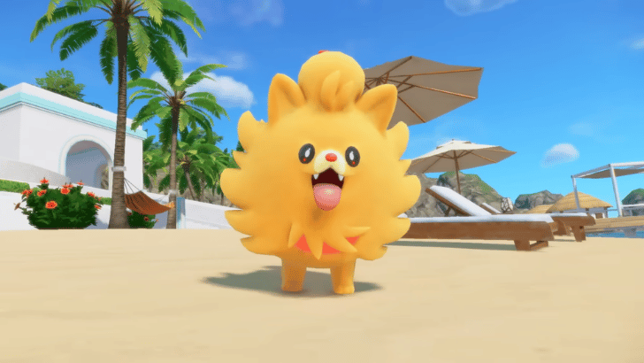 Pokemon Winds and Waves happy Pombon on the beach