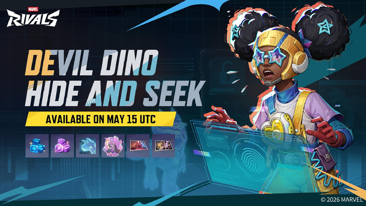 Devil Dino Hide and Seek event ad with moon girl