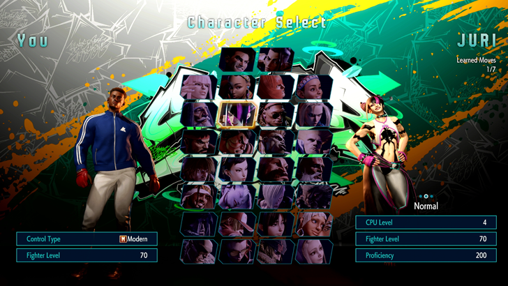 Street fighter 6 character selection screen