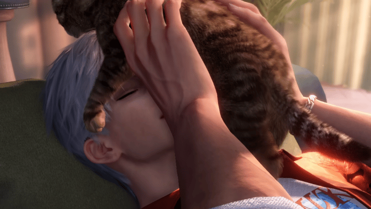 LADS Sylus sniffing the kitten