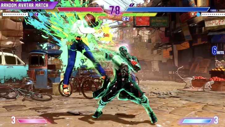 random avatar match black figure punching opponent