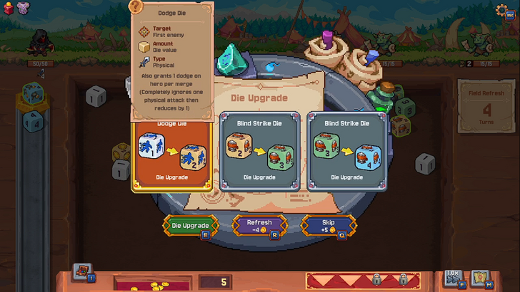 rune dice dice upgrade screen