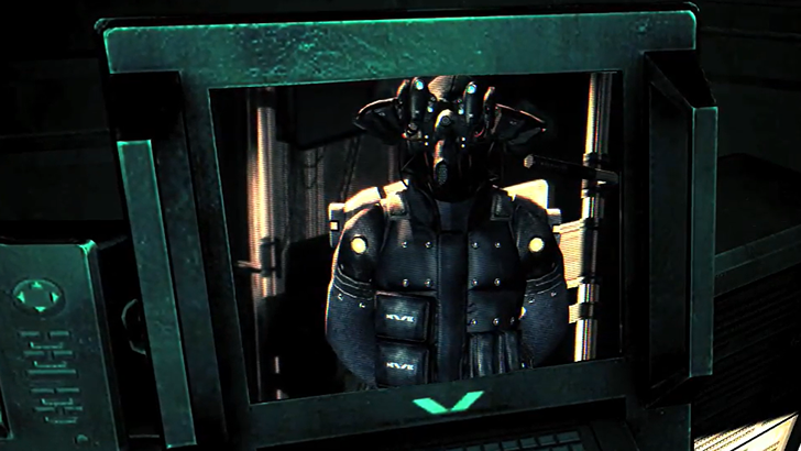 Lost Planet 2 A masked soldier speaking through a monitor
