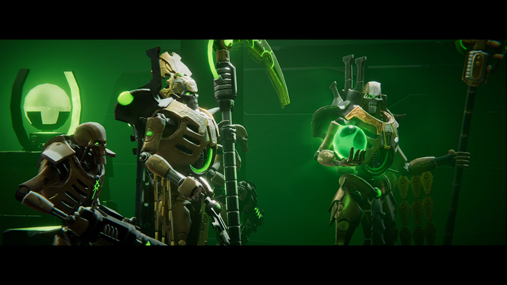 mechanicus 2 necron commanders around sahkontep throne