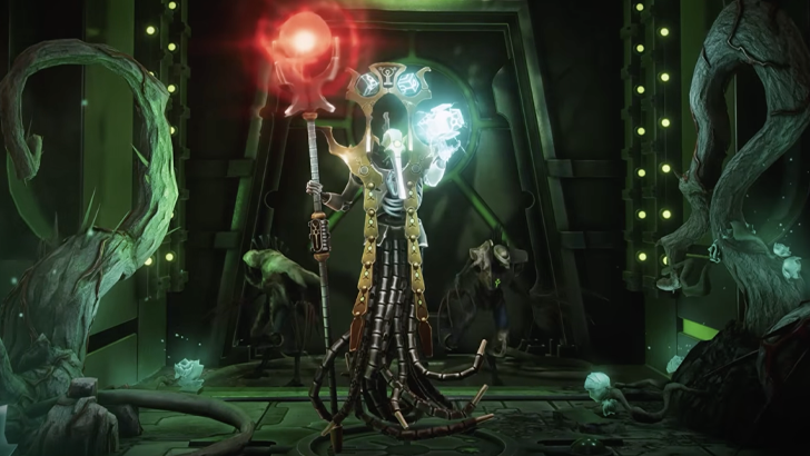 tarzyn the infinite with glowing red staff