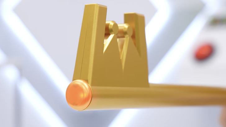 kingdom hearts tip of gold keyblade with red led light