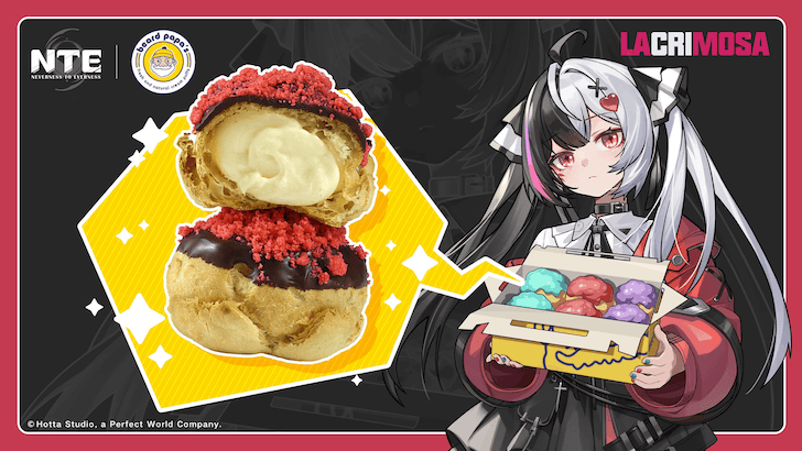 Lacrimosa-themed collaboration cream puff