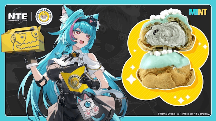 Mint-themed collaboration cream puff