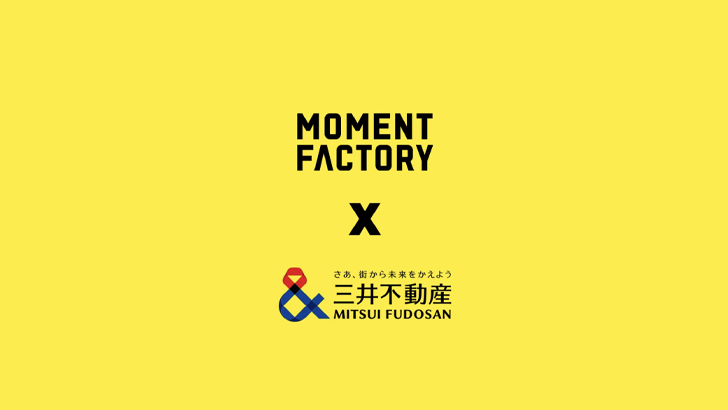 mitsui fudosan moment factory logos on yellow background
