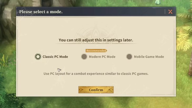 RO3 mode settings