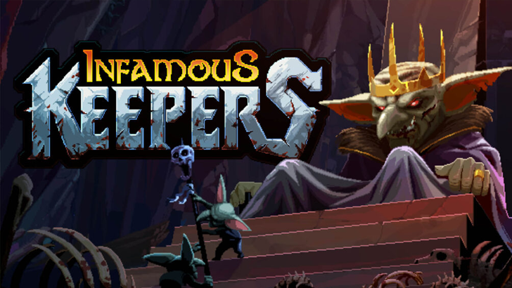 infamous keepers title card monster with gold crown