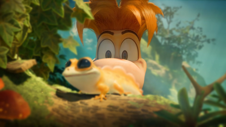 rayman looking at a gecko