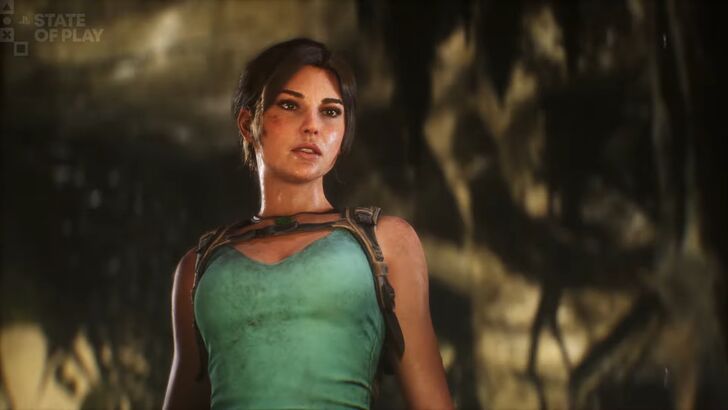 Lara Croft Looking At Something Out of Frame
