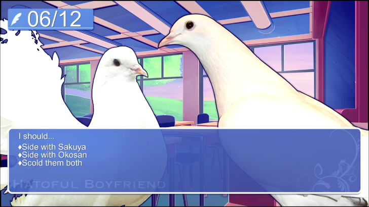 Hatoful Boyfriend side with Sakuya or Okosan