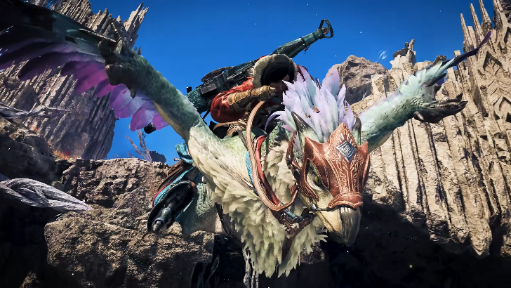 MHW Riding a Seikret
