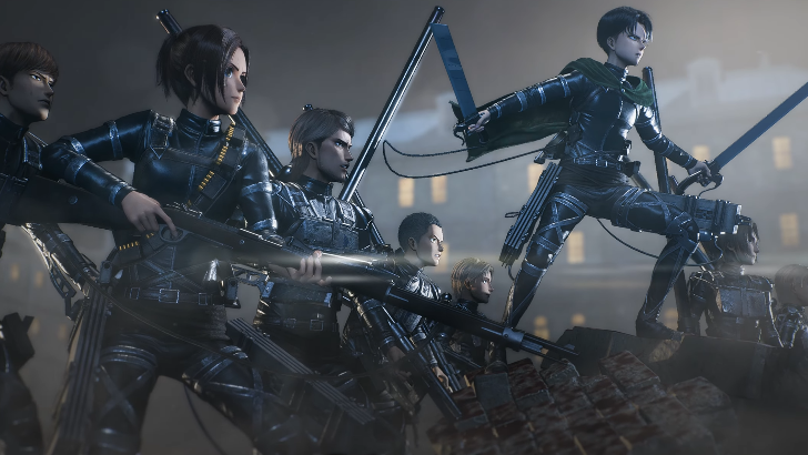 AOT 3 Survey Corps posing for battle